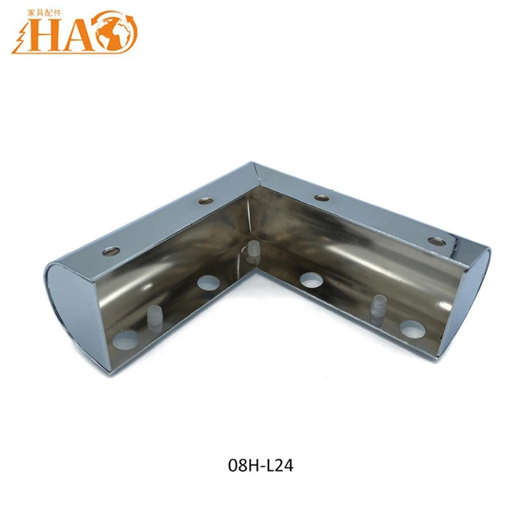 সোফা আলমারি বেডস্ট্যান্ডের জন্য এল আকৃতির ইস্পাত আসবাবপত্র লেগ মেটাল ক্রোম পা