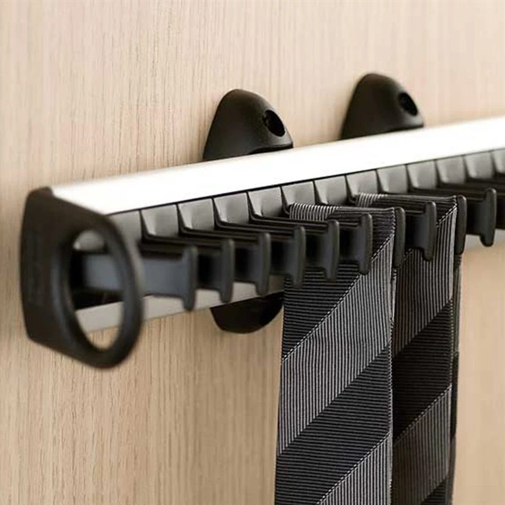 Wardrobe Accessories Side Mount Tie Rack Aluminum Alloy Multifunctional Rack